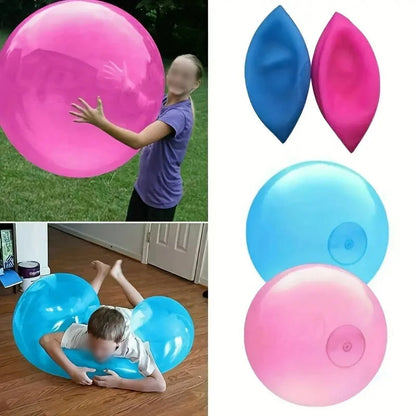 Large Water-Filled Bouncy Ball - Transparent 130x40cm Outdoor Toy for Kids - Birthday Fun, Splash Play & Non-Leak Design