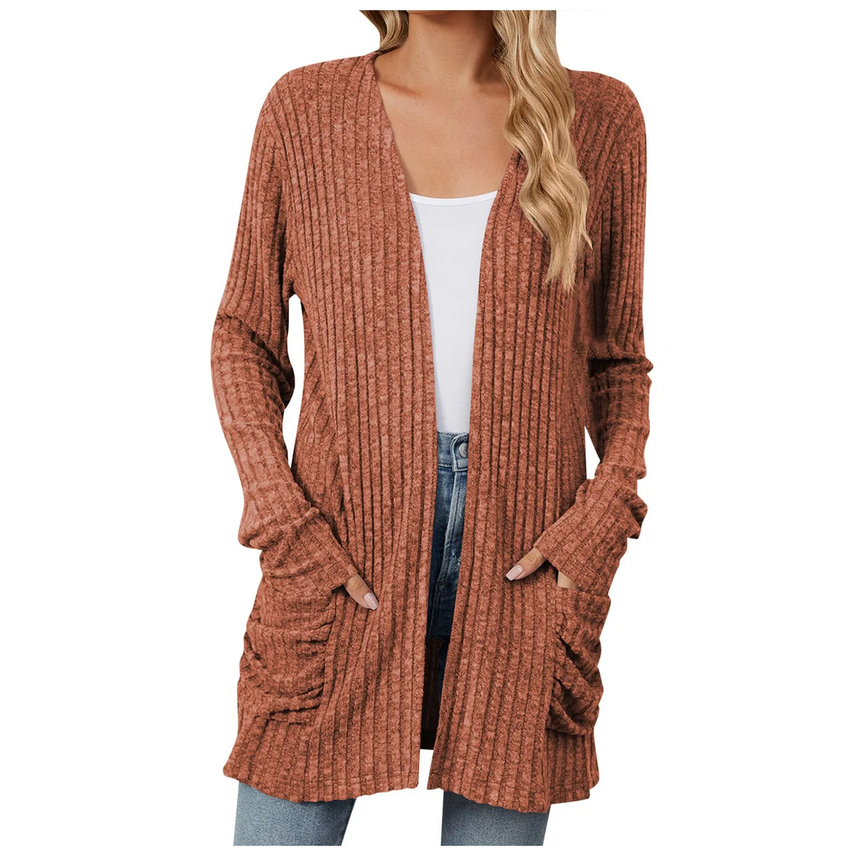 Solid Color Boho-Inspired Crochet Cardigan – Lightweight 3/4 Sleeve Kimono Style for Casual Chic Layering and Comfort