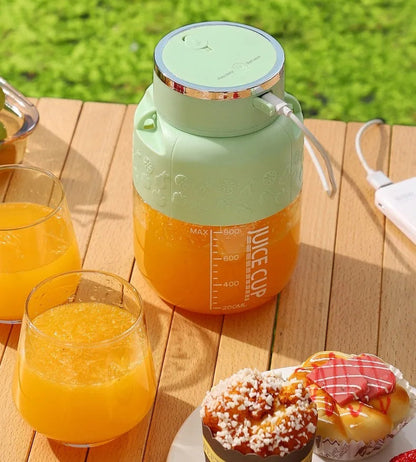 Electric Fruit Juicer – 800ml 10-Blade USB Rechargeable Smoothie & Shake Mixer