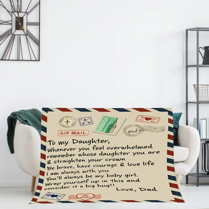 Ultra-Soft Flannel Letter Blanket to Daughter – Cozy Throw for Sofa, Bed & Thoughtful Gifting