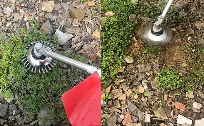 Heavy-Duty Mower Wire Weeding Wheel – Universal Lawn Mower Accessory with 6" and 8" Twisted Wire Heads for Fast, Efficient Garden Cleaning