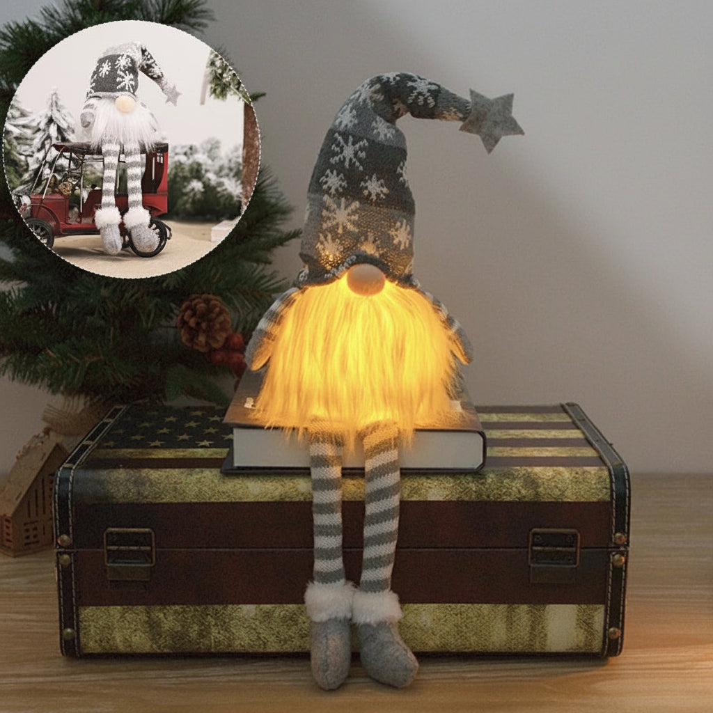 LED Gnome Couple Night Light – Christmas Sledge Elf Decoration for 2025 Gifts, New Year Displays & Valentine’s Surprises