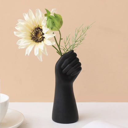 Modern Resin Hand Vase Ornament – Creative Sculpture for Flower Display, Dining Table, or Unique 2024 Home Styling Accent