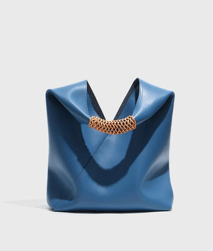 Genuine Leather Tote Bag - Spacious Spring/Summer Women's Handbag with Shoulder Strap for Commuting in Style