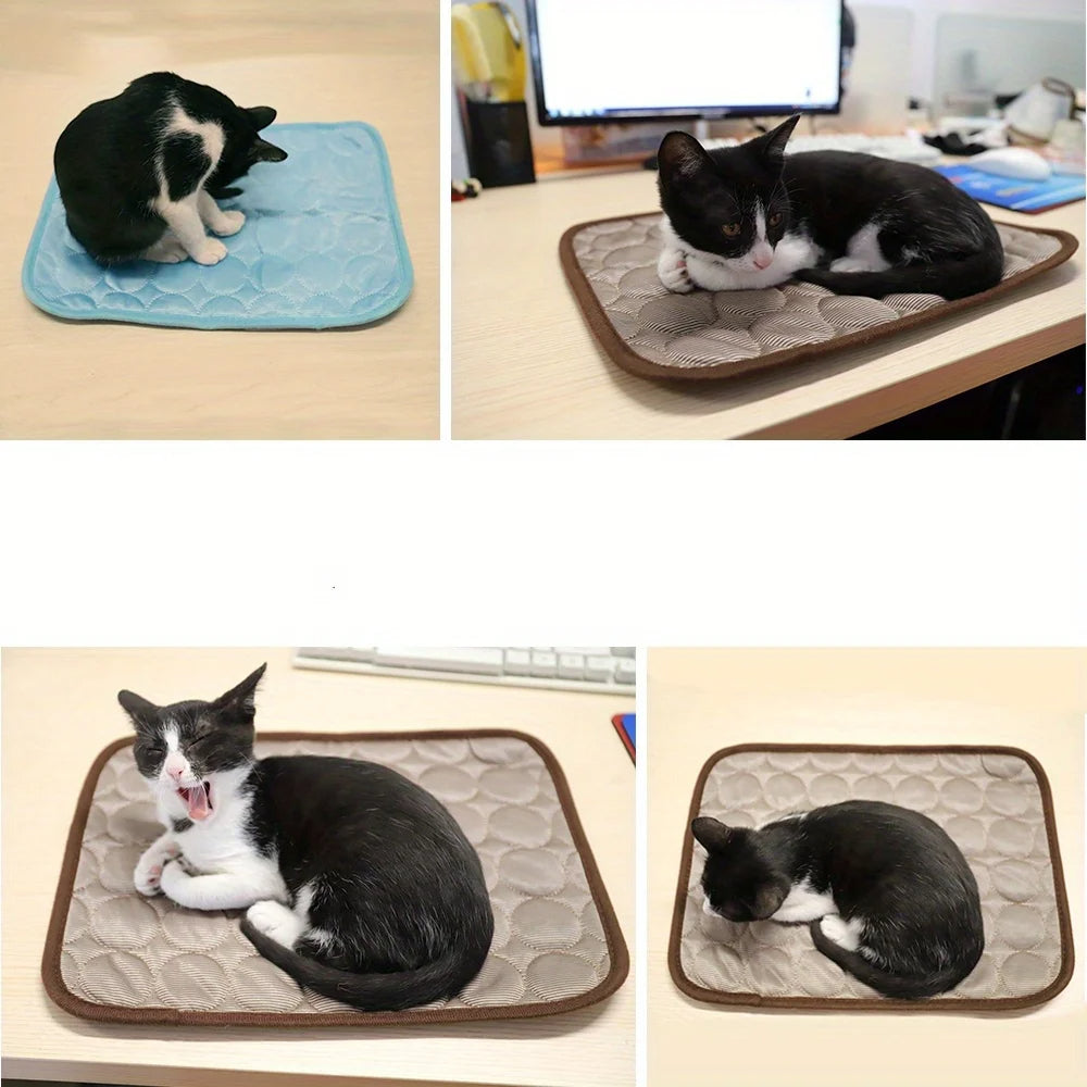 Cooling Pet Mat for Summer - 40in Ice Silk Sleep Pad for Dogs & Cats
