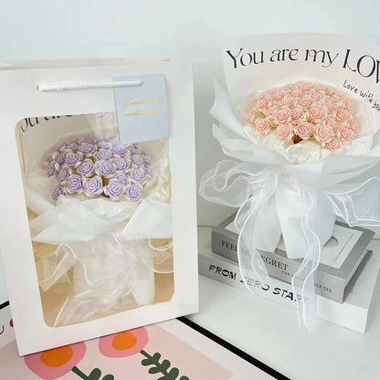 DIY Rose Bouquet Material Bag – 33pcs. Handmade Romantic Valentine’s Gift That Lasts Forever for Your Girlfriend or Loved One