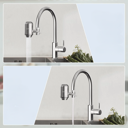 Faucet Water Filter for Kitchen Sink – Stainless Steel Tap Mount Water Filter