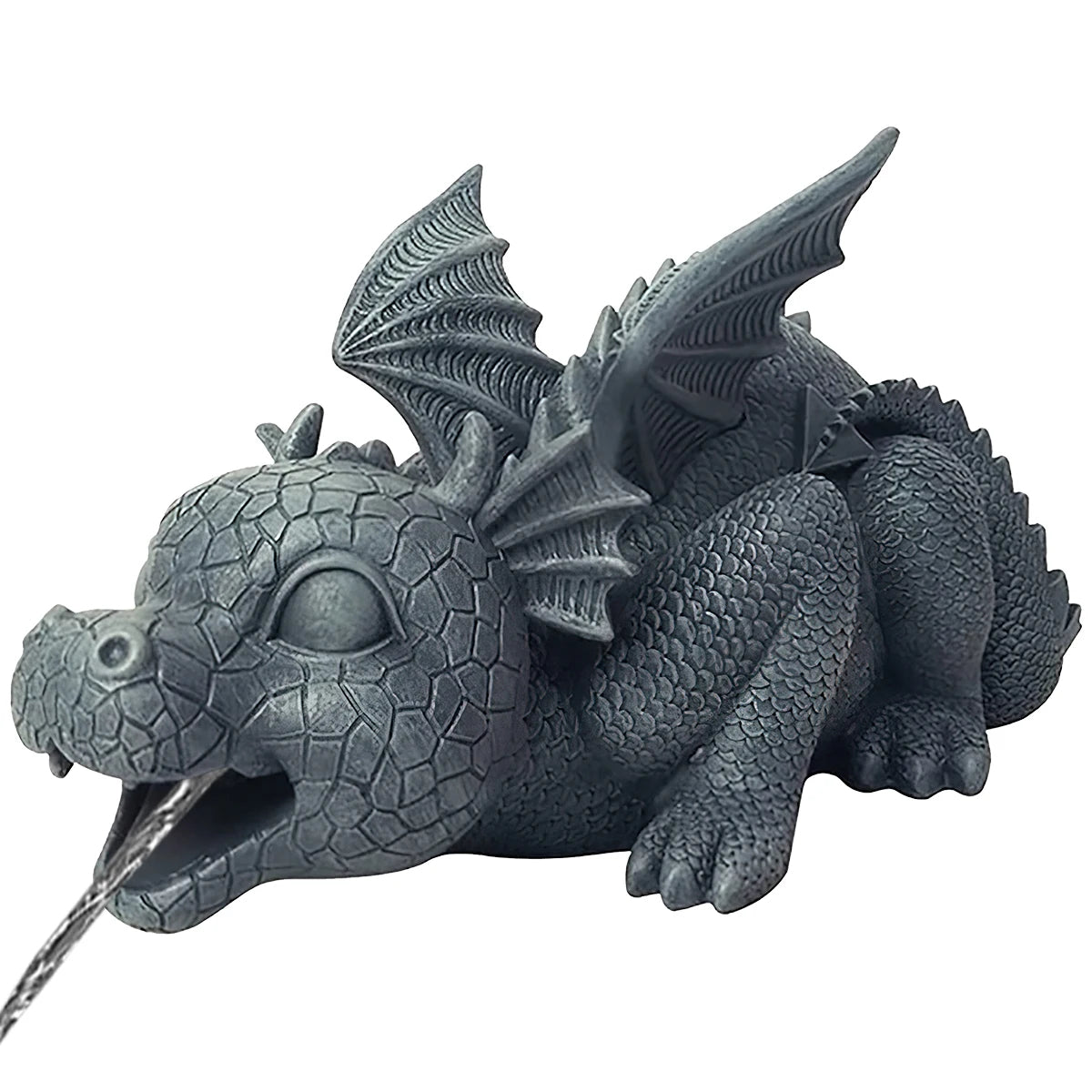 Garden Resin Water Dragon Statue – Realistic Spouting Dragon Sculpture for Outdoor Courtyard, Garden and Tabletop Decor