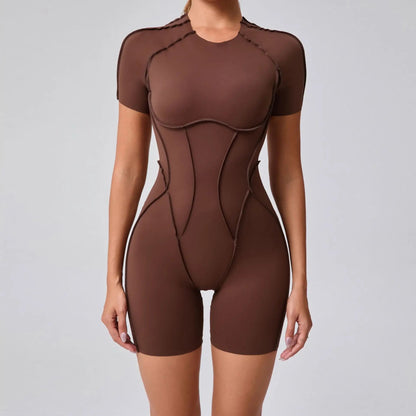 Women Workout Jumpsuit – Long Sleeve Fitness Overalls for Yoga, Gym Training and Active Sportswear Style