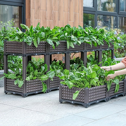 Plastic Raised Planting Container with Drainage – Elevated Propagation Box for Growing Vegetables, Fruits, Flowers & Fresh Culinary Herbs