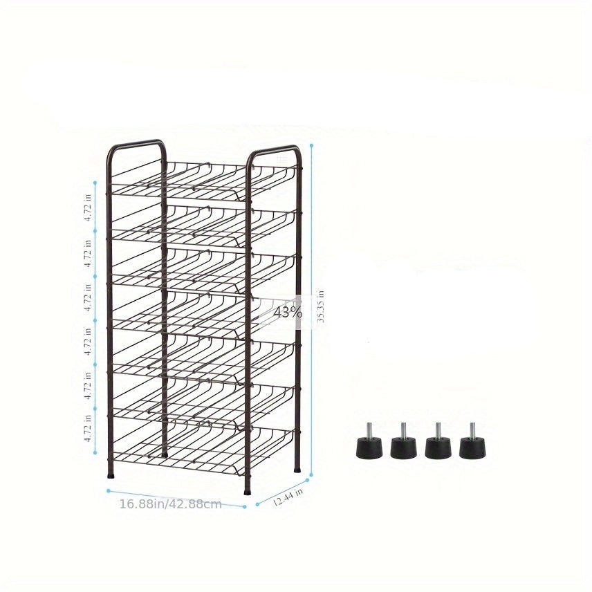 Adjustable Large Metal Can Rack Organizer – Multi-Tier Pantry Shelf for 84 Cans, Space-Saving Kitchen Cabinet Storage with Custom Dividers