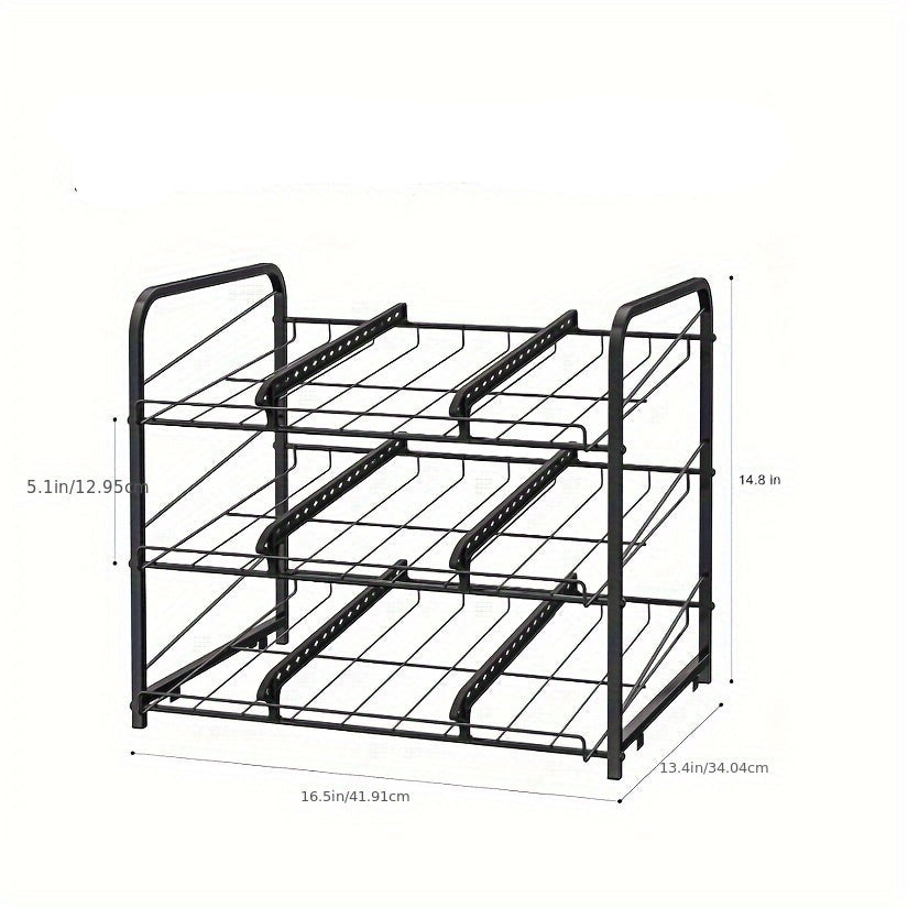 Adjustable Large Metal Can Rack Organizer – Multi-Tier Pantry Shelf for 84 Cans, Space-Saving Kitchen Cabinet Storage with Custom Dividers