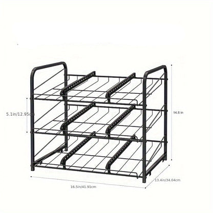 Adjustable Large Metal Can Rack Organizer – Multi-Tier Pantry Shelf for 84 Cans, Space-Saving Kitchen Cabinet Storage with Custom Dividers