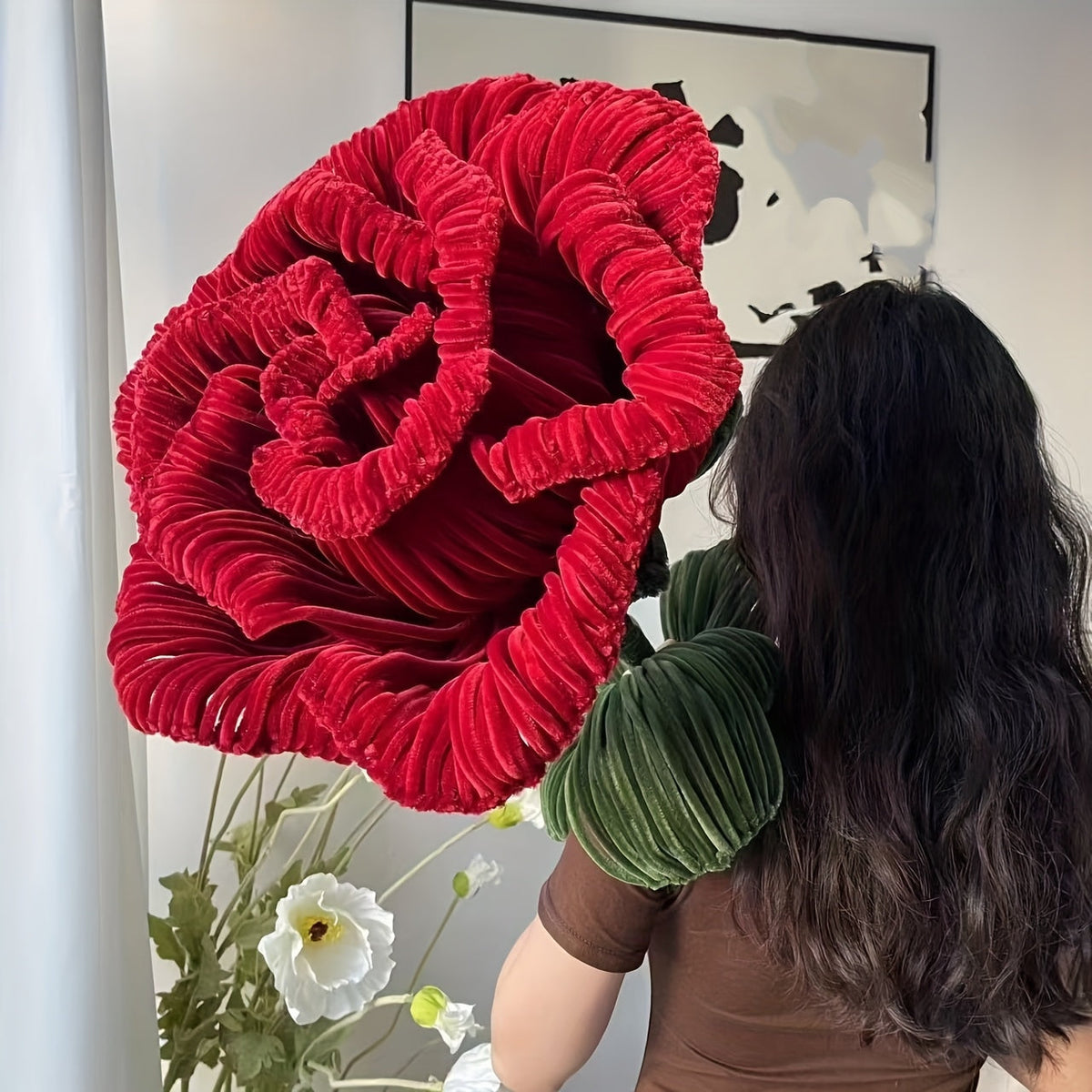 DIY Giant Rose Flower Craft Kit – 757pcs Flexible Pipe Cleaner Twist Rod Material for Handmade Decorations, Valentine’s Day, and Mother’s Day Gifts