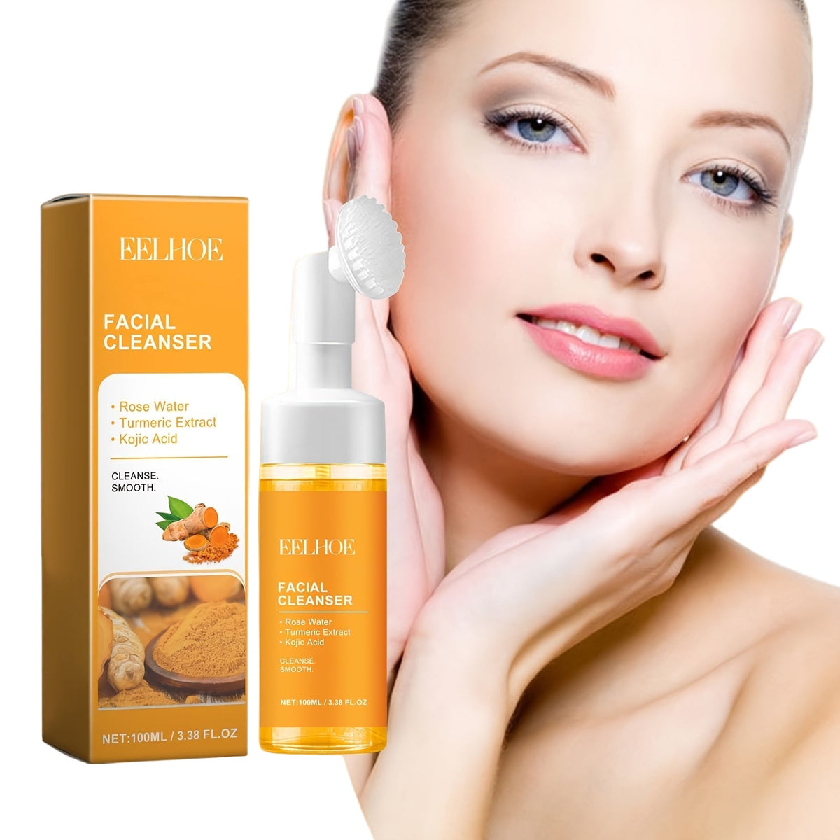 Turmeric Pore Tightening Cleanser – Deep Cleansing Formula to Balance Oil, Reduce Blackheads, Moisturize Skin, Improve Elasticity, and Restore a Fresh, Glowing Complexion