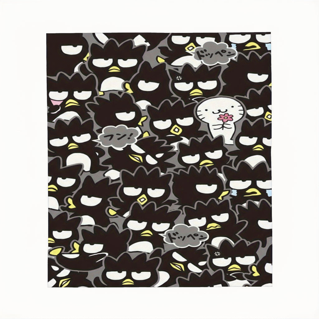 Kitty Flannel Blanket –  Soft Plush Throw with Cat & Floral Pattern for Bed, Couch & Travel Comfort