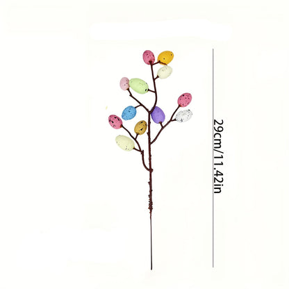 Spring Floral Easter Egg Plug-In Ornaments – 3/6/12pcs Miniature Eggs for Festive Floral Arrangements and Home Party Decor