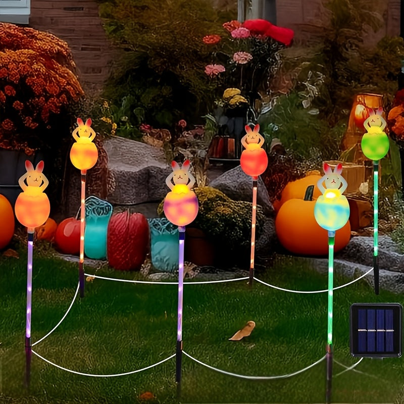 Easter Bunny Eggshell Ground Light String – Glowing Decorative Lights for Festive Yard Displays, Egg Hunts, and Spring Cheer