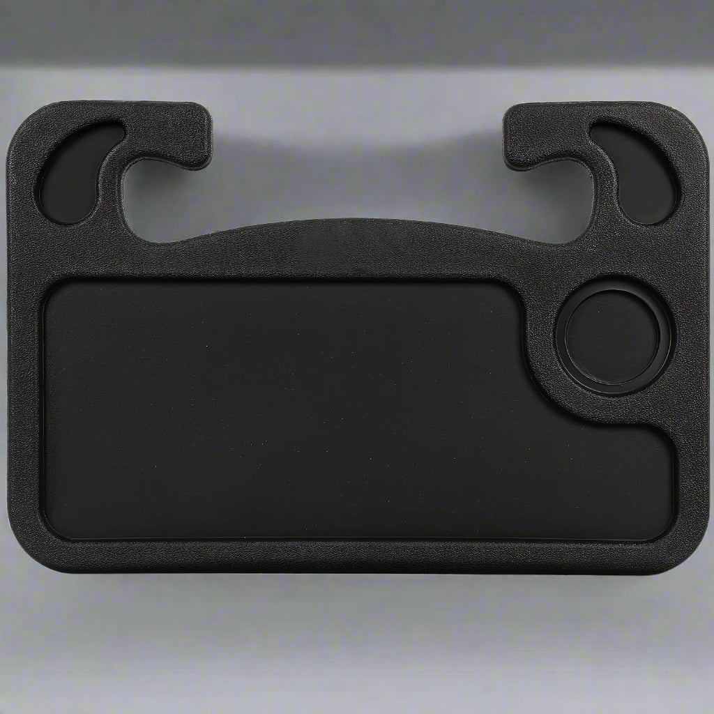 Universal 2-in-1 Car Steering Wheel Tray – Multi-Purpose Vehicle Organizer with Laptop Holder, Pen Slot & Built-In Drink Coaster for Travel and Work