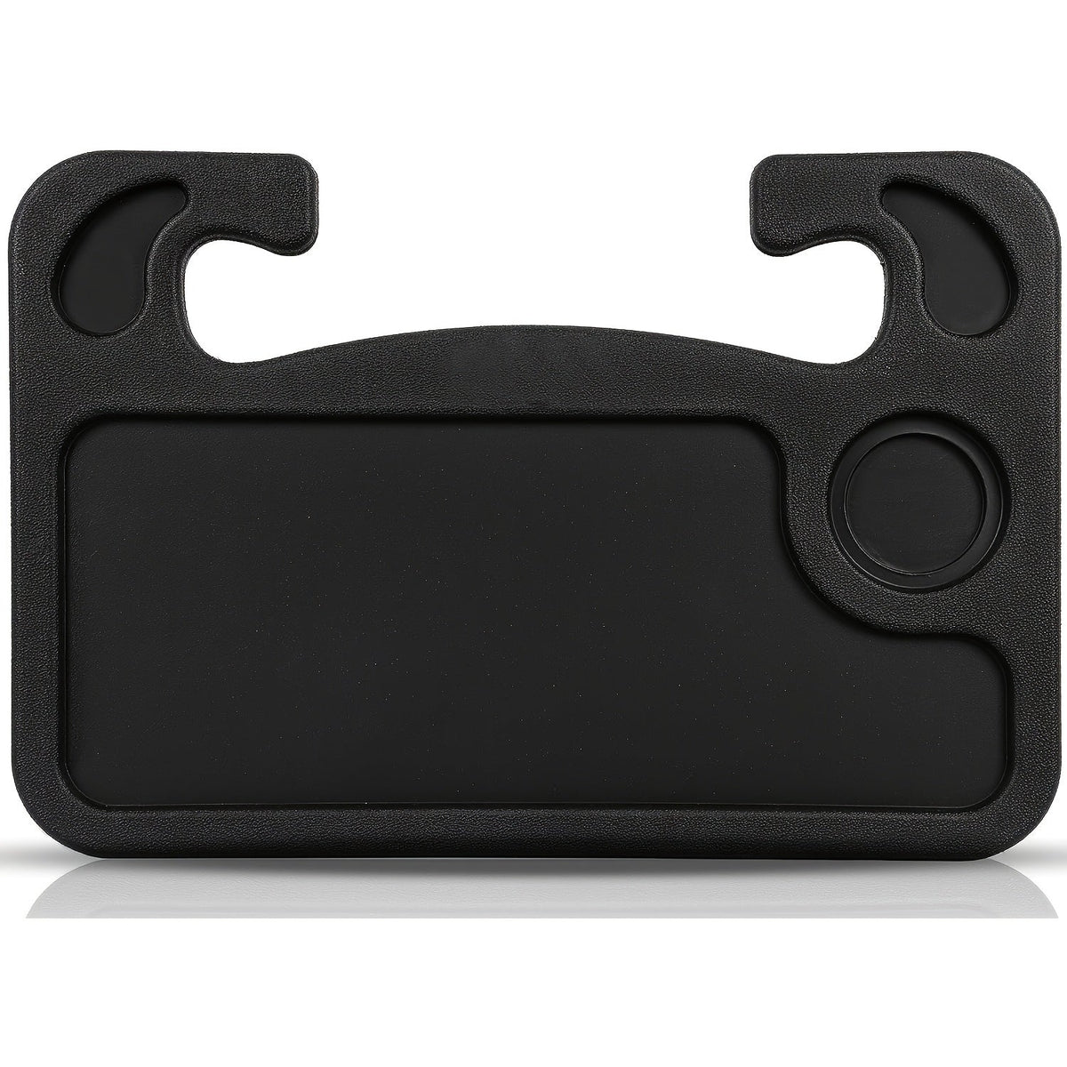 Universal 2-in-1 Car Steering Wheel Tray – Multi-Purpose Vehicle Organizer with Laptop Holder, Pen Slot & Built-In Drink Coaster for Travel and Work