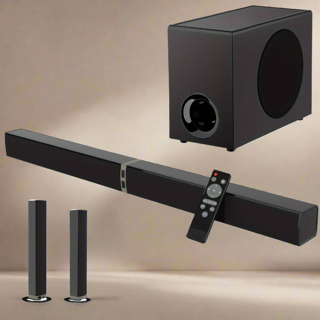 Channel TV Sound Bar – 50W 2.0 Wireless Home Audio System with ARC/Optical/AUX Connections, Premium Surround Sound for Smart TV Entertainment
