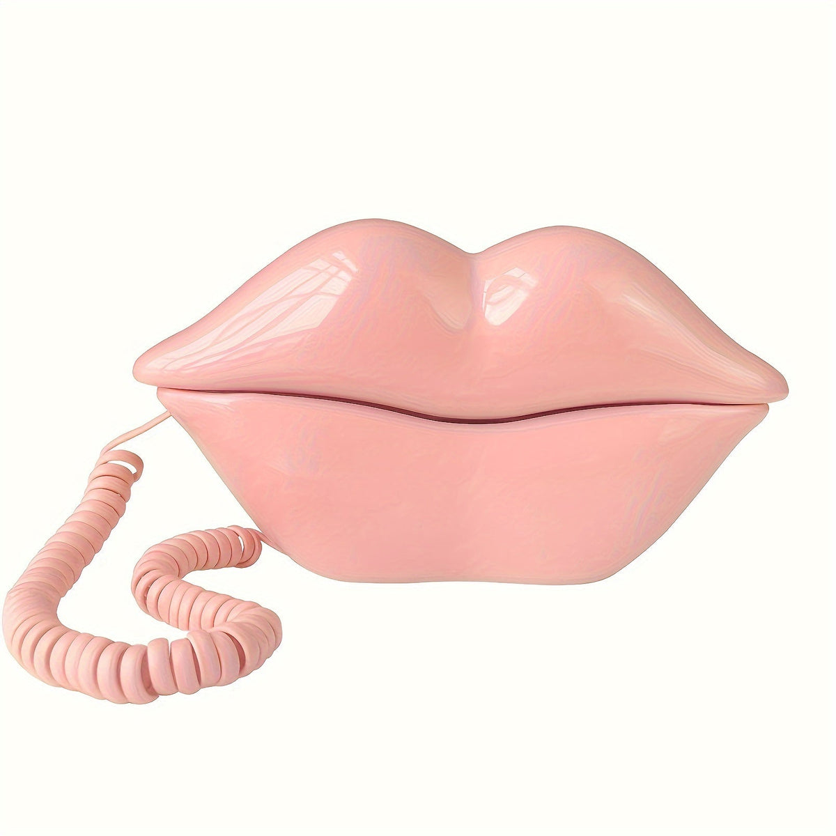 Retro Lip Corded Telephone – Quirky Analog Mouth Phone for Home Decor, Fun Gift & Vintage Room Accent