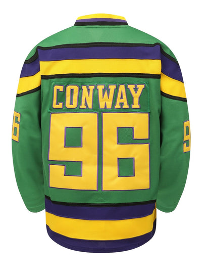 Men’s Green Duck Ice Hockey Sweatshirt – Loose Embroidered Long Sleeve Sports Fashion Pullover for Streetwear, Casual Comfort and Breathable Fit