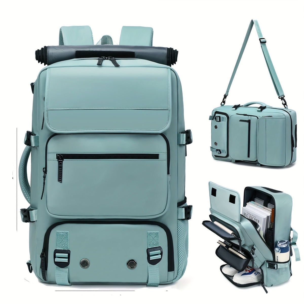 Large-Capacity Travel Backpack with Shoe Compartment – Lightweight Laptop Daypack with Charging Port, Multi-Functional 3-in-1 Design for Travel, Business, and Outdoor Adventures