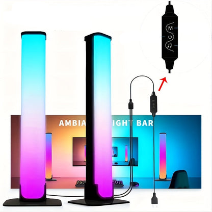 Smart RGB LED Light Bars – Music Sync Gaming Ambient Lights for TV, Bedroom, Office, or Modern Room Décor