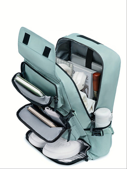 Large-Capacity Travel Backpack with Shoe Compartment – Lightweight Laptop Daypack with Charging Port, Multi-Functional 3-in-1 Design for Travel, Business, and Outdoor Adventures