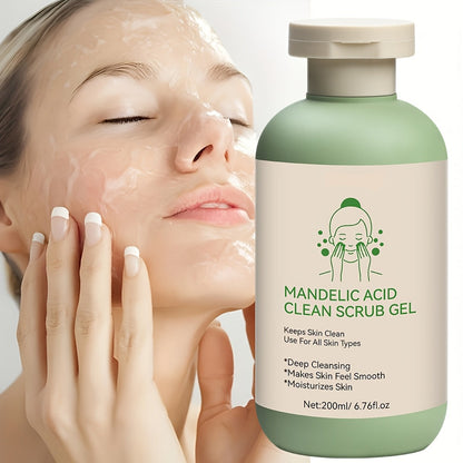 Mandelic Acid Scrub Gel – Gentle Exfoliating Face Cleanser for Smooth Skin, Oil Control, and Clear Complexion Without Harsh Irritation