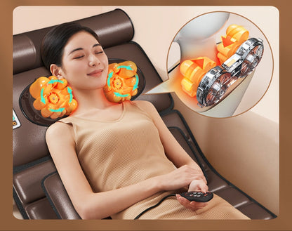 Full Body Vibrating Massage Mat with Heating Pad – 10 Nodes Multi-Zone Relaxation Mat with Heat, Soothing Vibrations, and Adjustable Settings for Daily Stress Relief