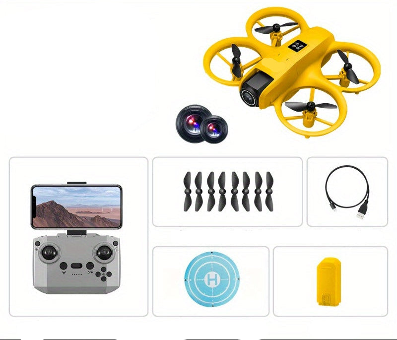 Foldable Drone with Dual-Lens Camera – HD Stabilized Aerial Photography Drone with Gesture Control and Route Planning