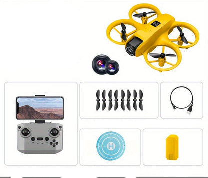 Foldable Drone with Dual-Lens Camera – HD Stabilized Aerial Photography Drone with Gesture Control and Route Planning