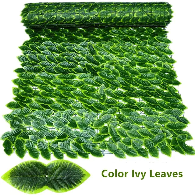 Artificial Leaf Fence Panels Faux Hedge Privacy Fence Screen Greenery for Outdoor Garden Yard Terrace Patio Balcony Decorations
