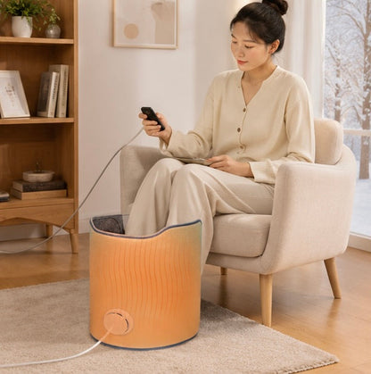 Adjustable Under Desk Electric Foot Heater - Leg Warmer with Thermostat Control for Home and Office Comfort