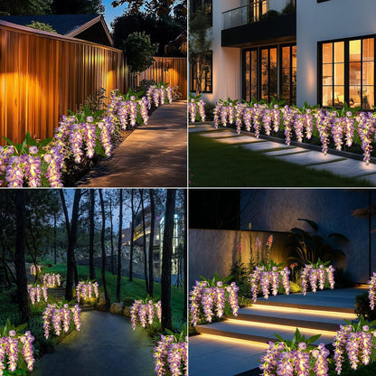 Solar Garden Flower Lights – 4 Branch Waterproof Outdoor LED Decoration for Patio, Yard & Pathway