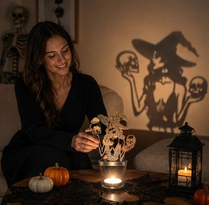 Halloween Decorative Candle Holder – Scary Resin Candlestick Ornament Desk Accessory for Haunted Room Ambiance and Festival Party Décor