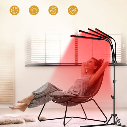 LED Red Light Therapy Lamp – 30W 660nm & 850nm Infrared Device with Stand for Muscle Pain, Joint Relief & Skin Care