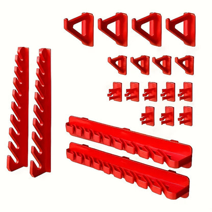 Wall-Mounted Tool Rack Set – 49-Pieces Heavy-Duty Storage System with Screwdriver, Wrench, and Socket Holders for Garage Organization