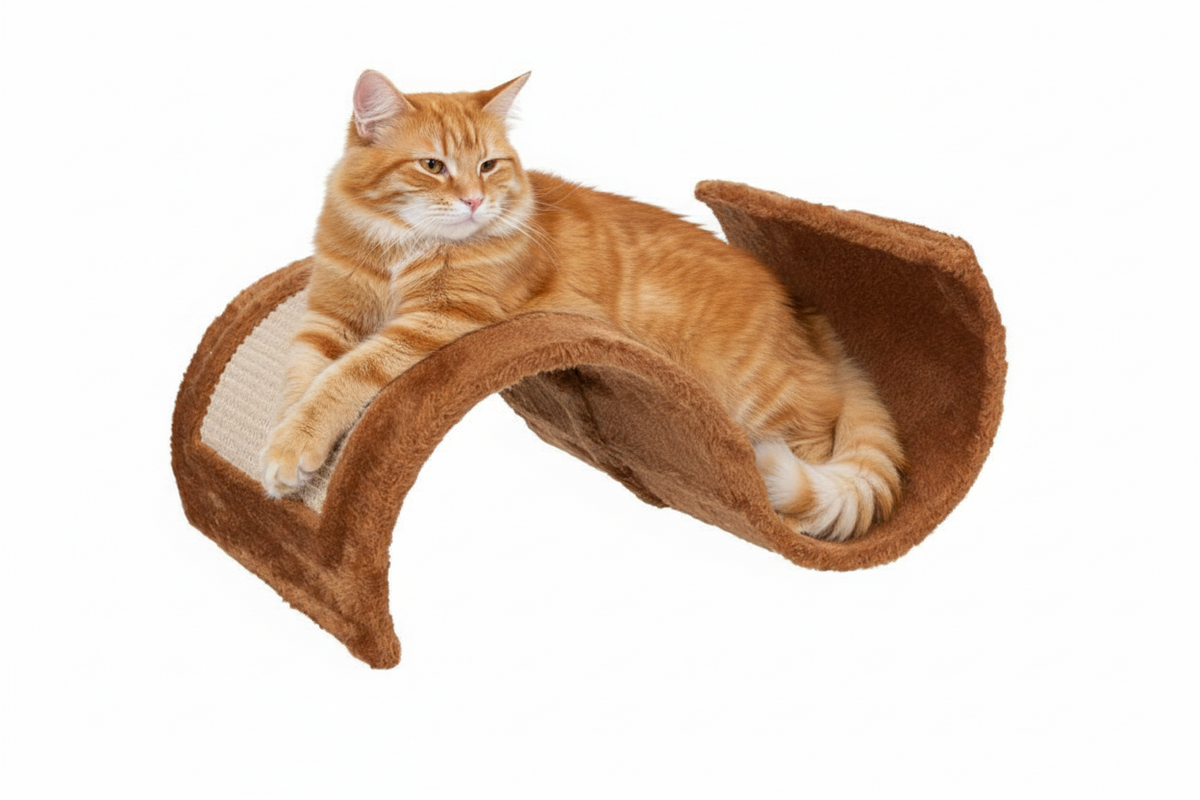 Solid Wood Cat Scratch Board- Durable, Wave-Shaped Scratch Surface Thatâ€™s Ready to Use, No Assembly Needed