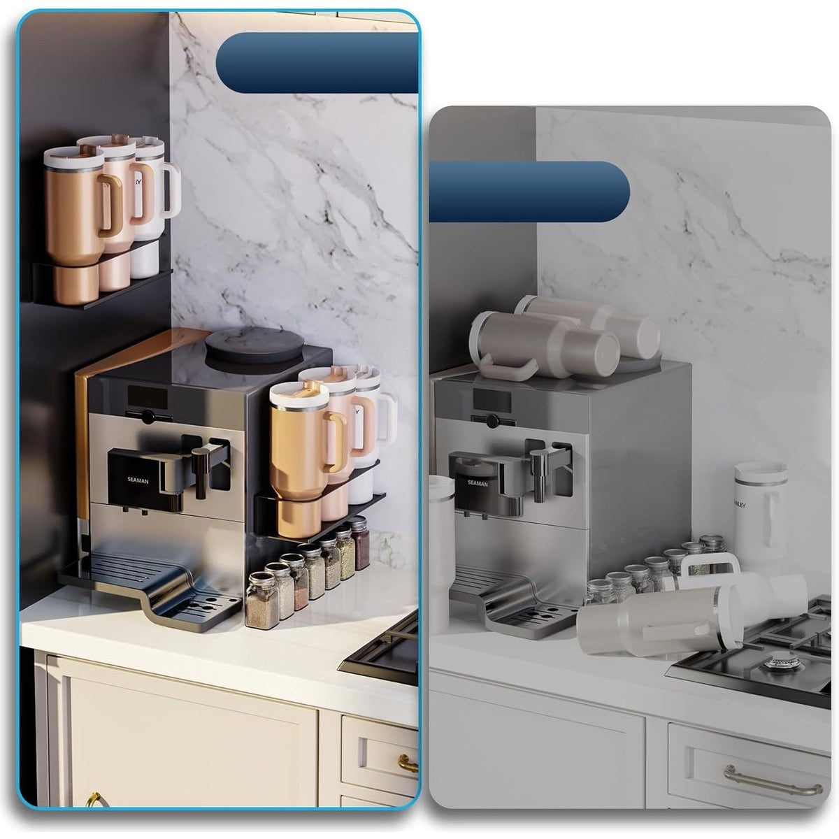 Magnetic Refrigerator Organizer Rack – Sleek Side-Mounted Kitchen Storage Solution for Spices, Utensils, and Everyday Essentials