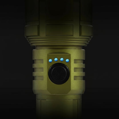 Green Zoom Outdoor Camping Flashlight – Torch with Adjustable Focus & High-Power Beam Capable of Igniting Fire