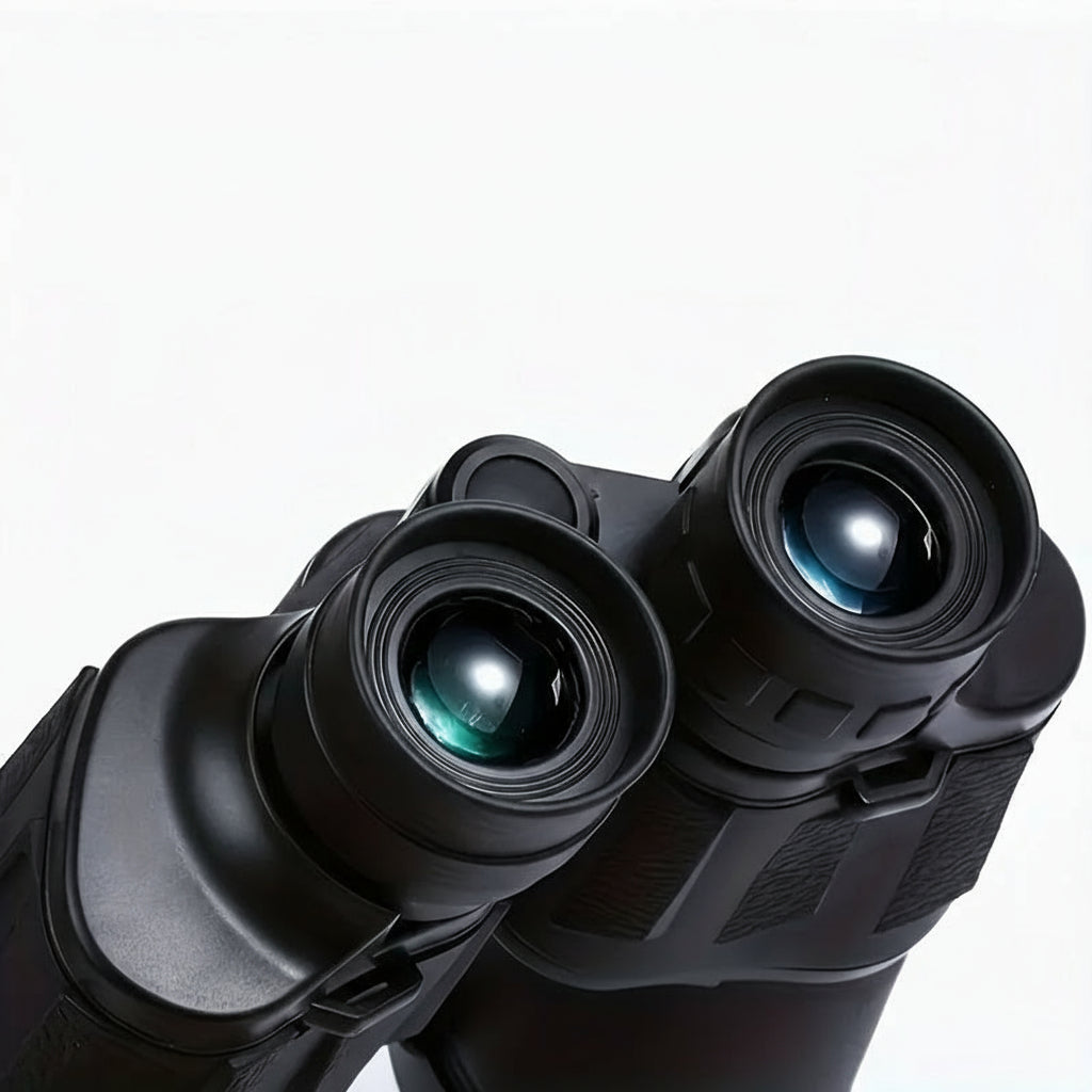 HD Black FMC Binoculars – 10x50 Double-Barrel Design with Anti-Slip Grip for Birdwatching, Hiking & Travel Adventures