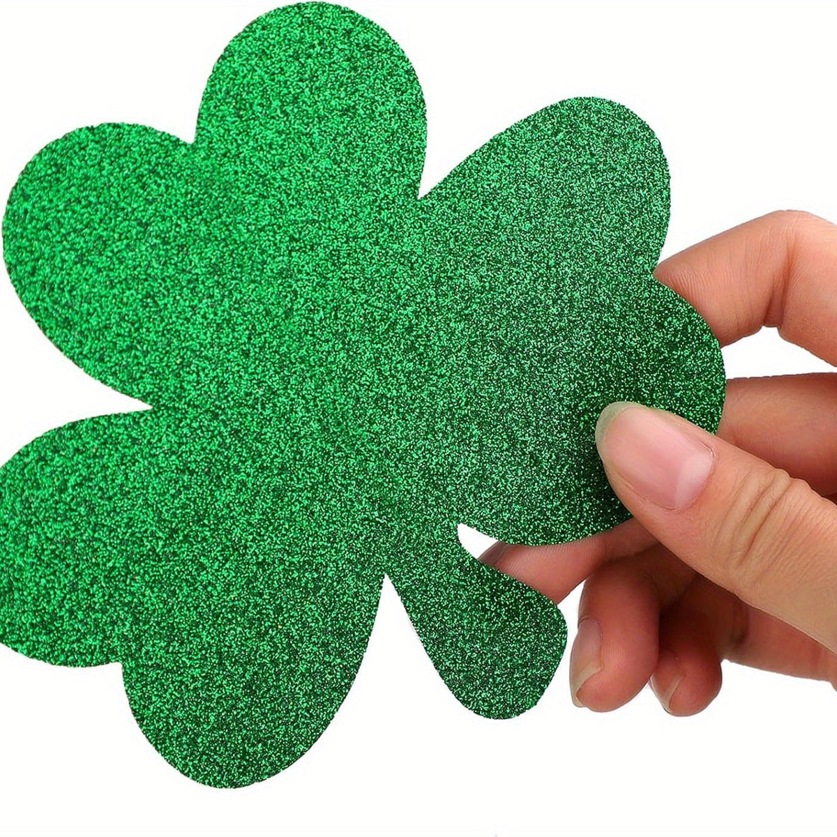 Glitter Shamrock Garland Set – 8pcs St. Patrick’s Day Hanging Decor for Home, Office, Outdoor Party & Festive Irish Displays