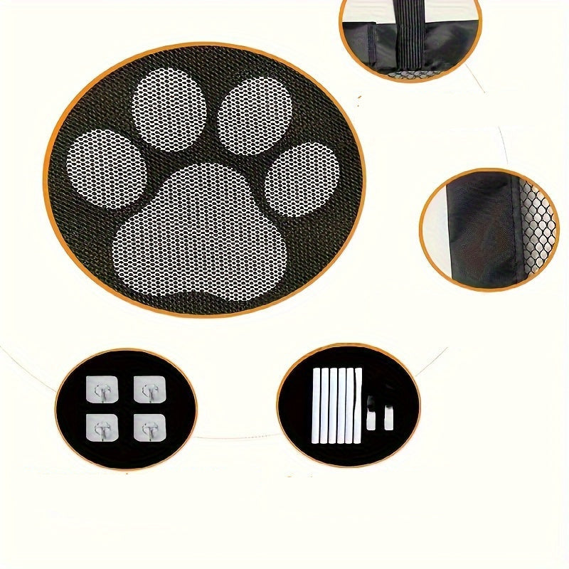 Portable Folding Pet Safety Gate – Durable Mesh Barrier for Dogs and Puppies, Easy Installation, Compact Storage, and Space-Saving Design