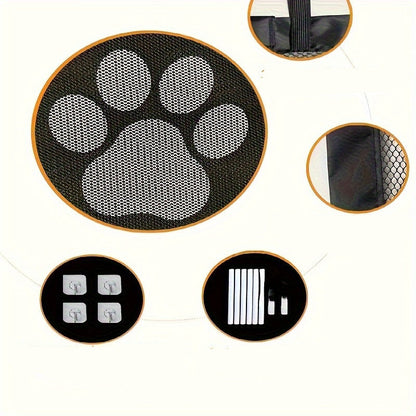 Portable Folding Pet Safety Gate – Durable Mesh Barrier for Dogs and Puppies, Easy Installation, Compact Storage, and Space-Saving Design