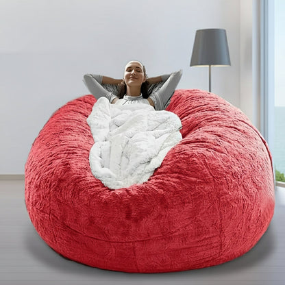 Soft Fluffy Plush Sofa Bean Bag Chair Cover – Faux Fur Slipcover for Cozy Seating, Living Room Decor, Gaming and Lounge Comfort (No Filling Included)