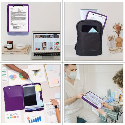 A4 Clipboard Folder with Storage – Durable Plastic Nurse Organizer Clipboard with Pen Compartment for Medical Paperwork
