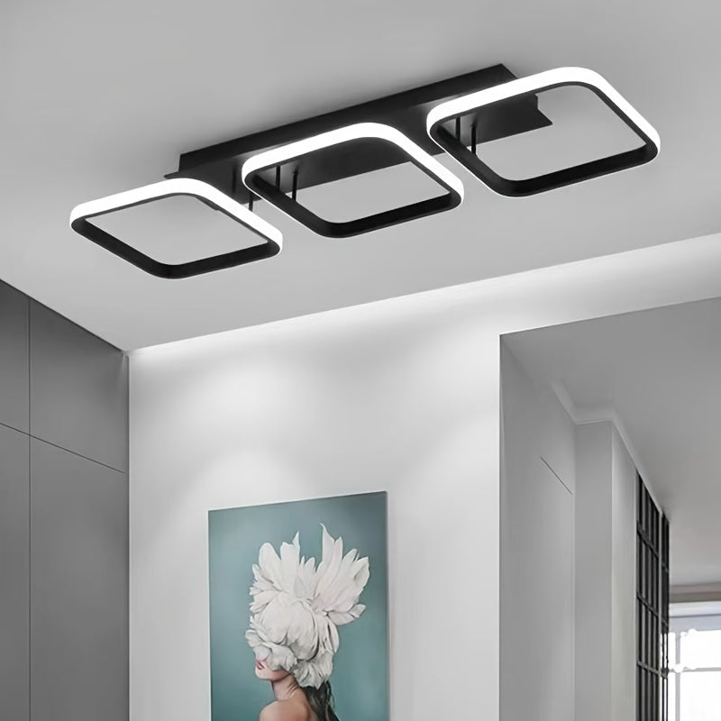 Modern Triangular LED Ceiling Light – Adjustable 3-Color Temperature Metal Fixture for Contemporary Home Lighting